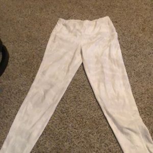 1 Pair white workout leggings (DSG) 1 Pair white athletic joggers (DSG)